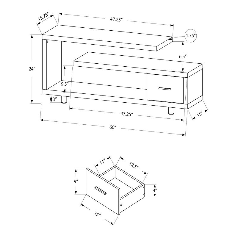 Monarch TV Stand with Drawer