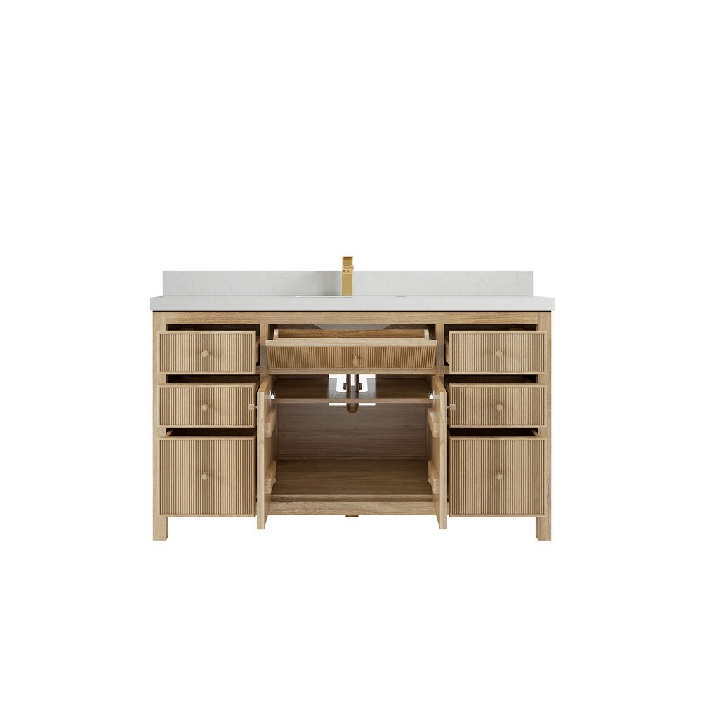 Willow Collections 60 in. W x 22 in. D Sonoma Teak Single Sink Bathroom Vanity with Countertop