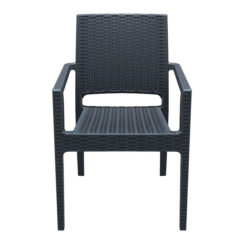 34 Gray Wickerlook Patio Stackable Dining Chair