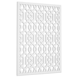 Acurio Latticeworks Azzaria 4 ft. x 32 in. White Vinyl Decorative Screen Panel 4832PVCW-AZZ