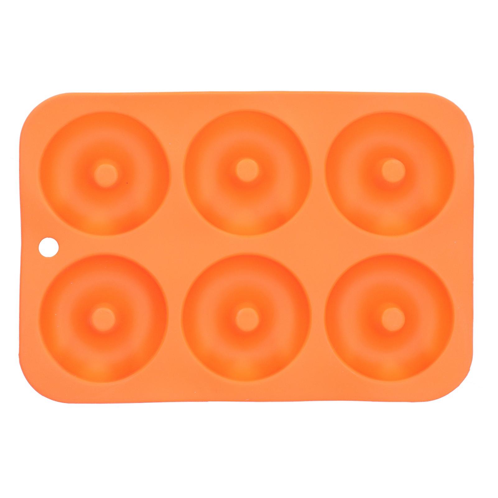 6grid Silicone Donut Mold Nonstick Round Chocolate Cake Mold Tray Kitchen Oven Baking Toolorange