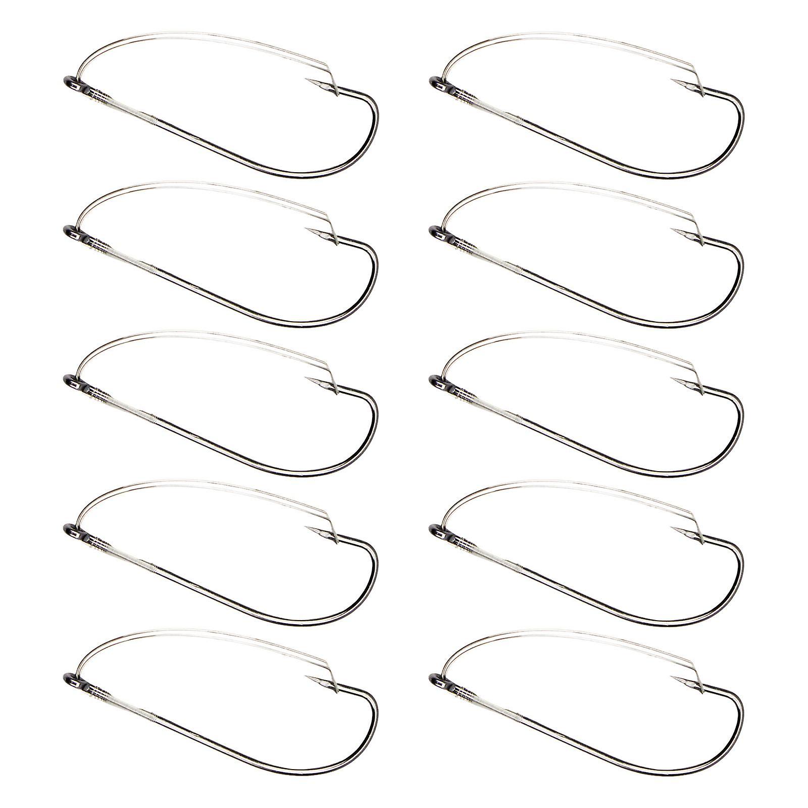 10x Weedless Fishing Hooks High Carbon Steel Barb Hook Weed Guard Fish Hooks 38.3mmx13.5mm