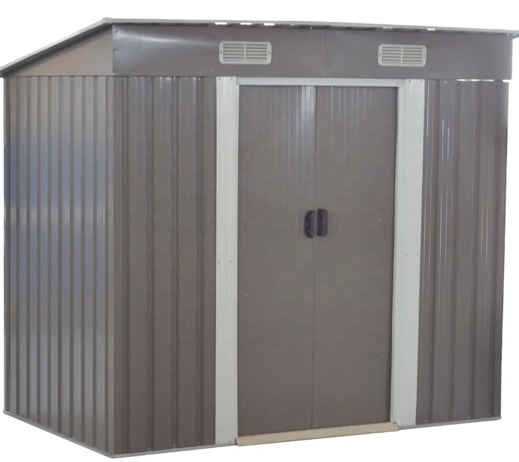 8' x 4' Galvanized Steel Tool Storage Shed Outdoor Garden Sheds Bike Sheds Garden Supplies BM668