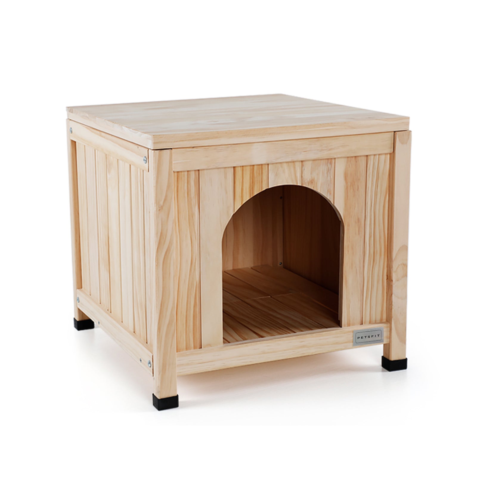 Petsfit Dog House， Indoor Dog House Wood with Elevated and Ventilate Floor for Small Dogs and Cats