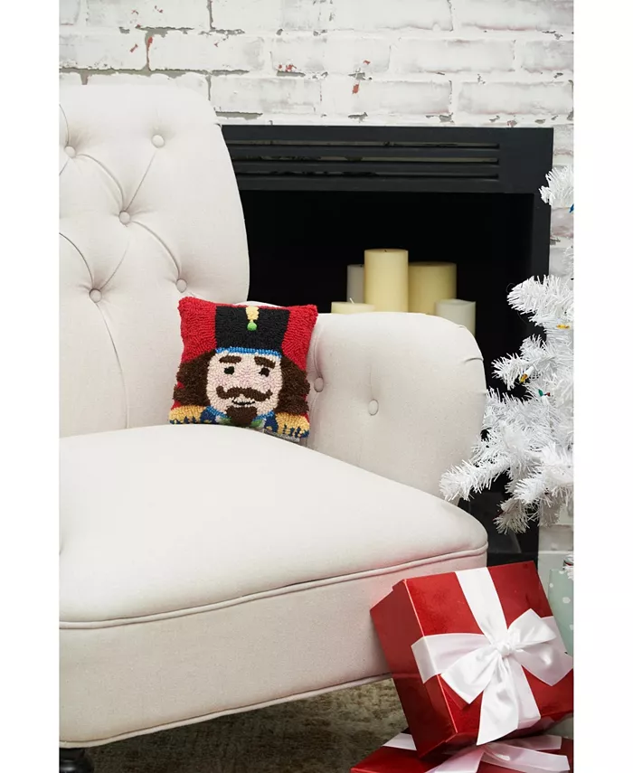 CandF Home Nutcracker Hooked Throw Pillow