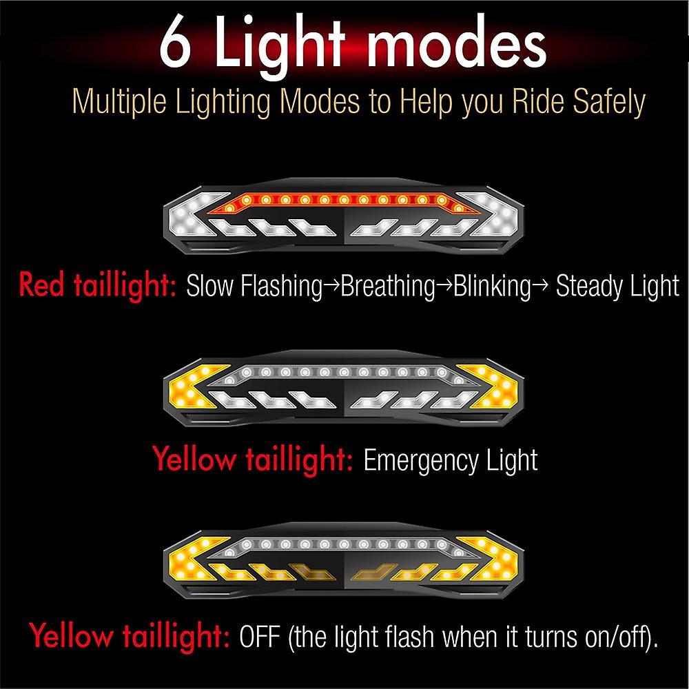 Elecpow Bicycle Alarm Taillight Anti Theft Usb Rechargeable Waterproof Bike Rear Tail Light Turn Signal Warning Brake Light