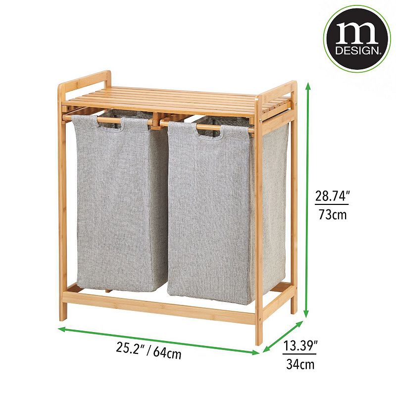 mDesign Double Laundry Hamper， Large Capacity