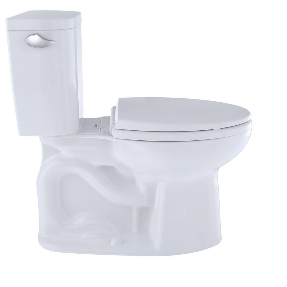 TOTO Entrada 2-Piece 1.28 GPF Single Flush Elongated ADA Comfort Height Toilet in Cotton White Seat Not Included cst244ef#01