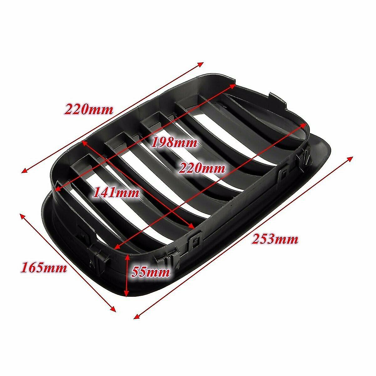 Front Bumper Kidney Grill Replacement Dual Slat Grilles For E39 5 Series 525 528 1995-2004 Matte Bl