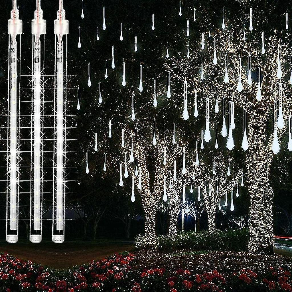 Meteor Lights Shower Lights Waterproof Led Falling Rain Lights 192 Leds 30cm 8 Tubes Outdoor Christmas Icicle Lights Raindrop Cascade Light For High