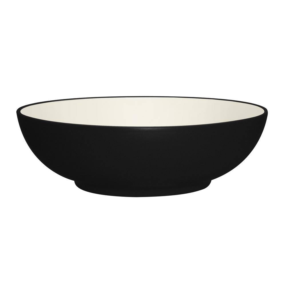 Noritake Colorwave Graphite Black Stoneware Round Vegetable Bowl 9-12 in. 64 oz. 8034-426