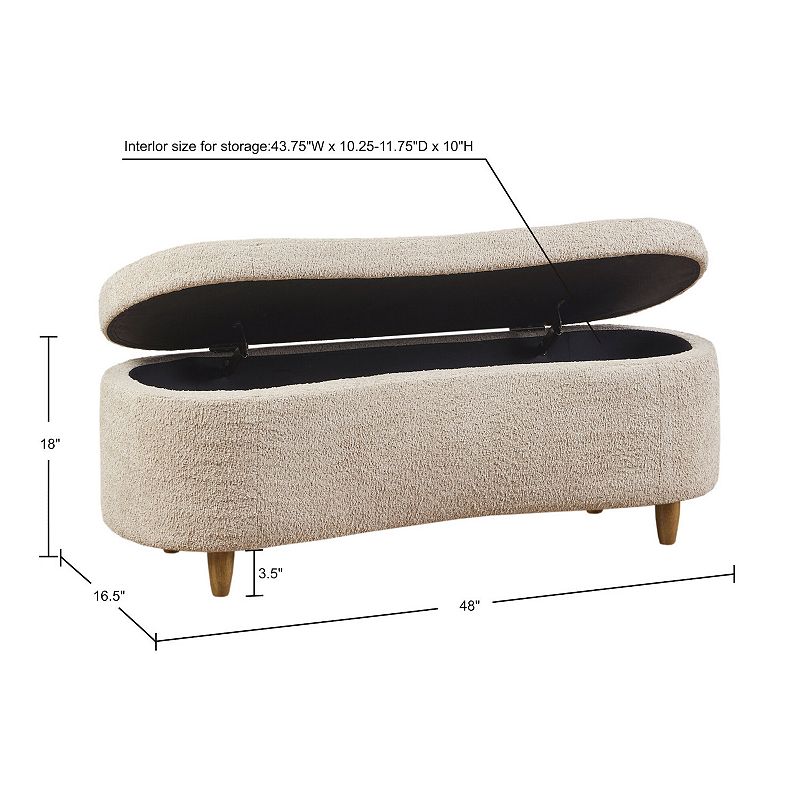 INK+IVY Bailey Boucle Flip Top Storage Ottoman