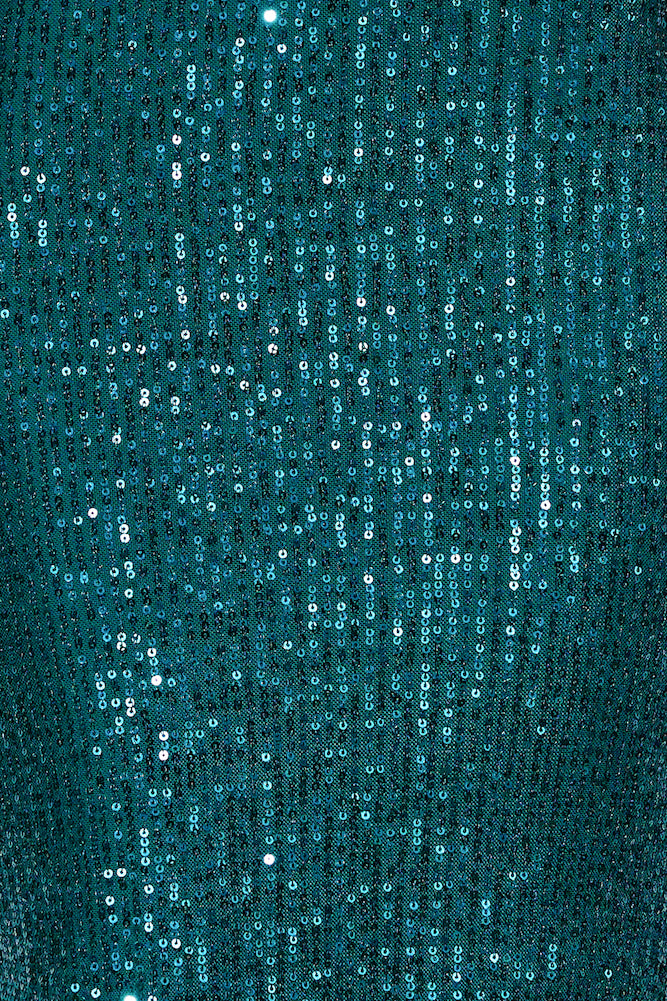 So Outta My Mind Maxi Dress Teal Sequin