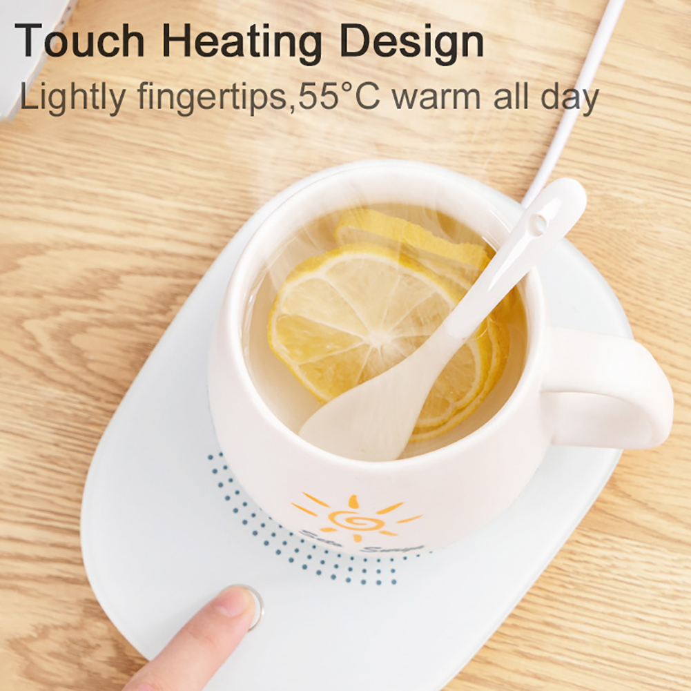 Coffee Cup-Warmer， Smart Coffee Mug Warmer for Desk， Touch Screen Switch and Auto On， Off Gravity Induction， Safely Use for Office， Home to Warm Coffee Candle Tea Milk， Christmas Gift， White