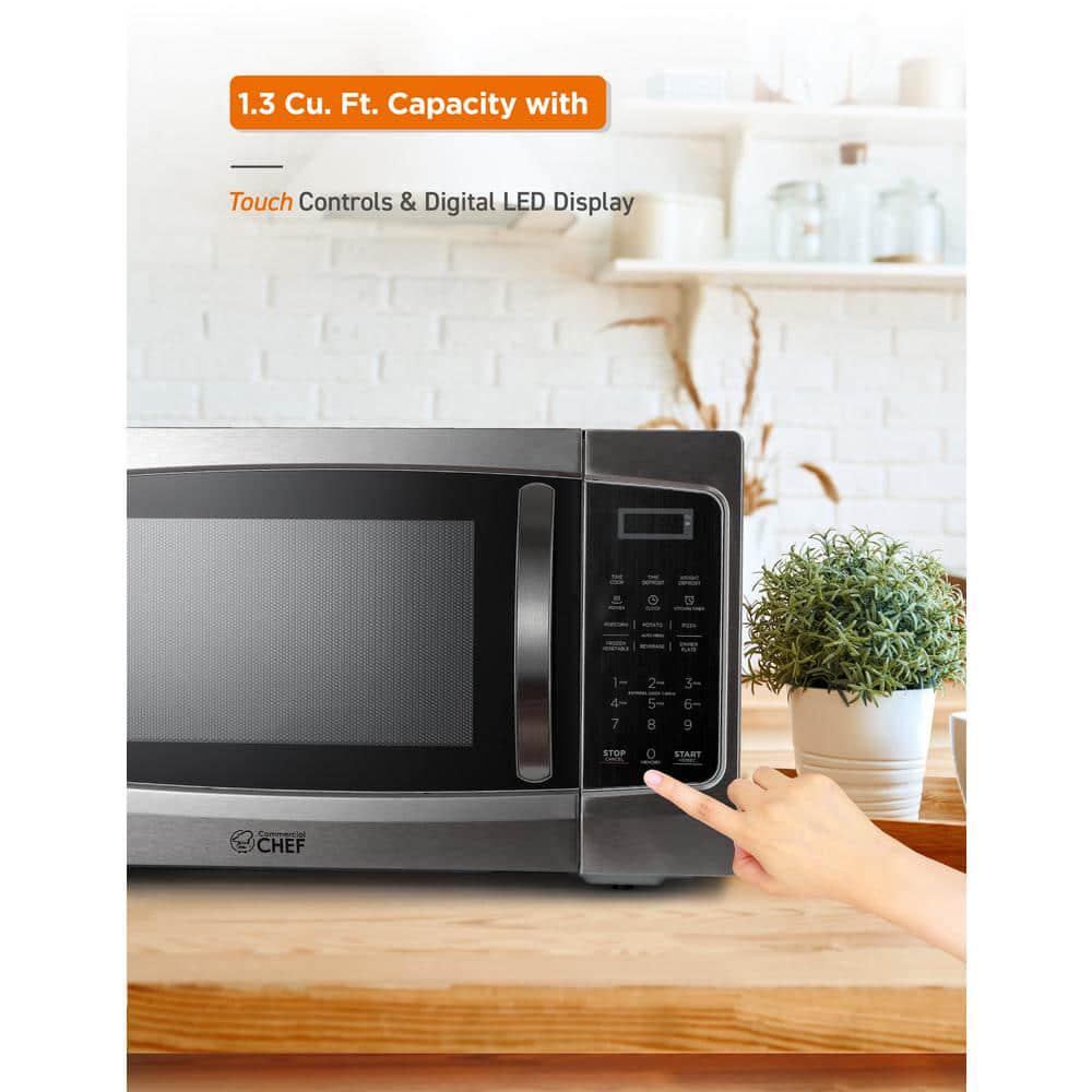 Commercial CHEF 205 in Width 13 cu ft Stainless Steel 1000Watt Countertop Microwave Oven