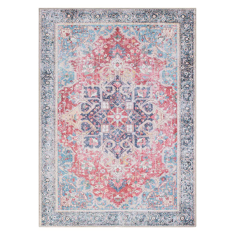 World Rug Gallery Traditional Distressed Vintage Machine Washbale Multi Area Rug