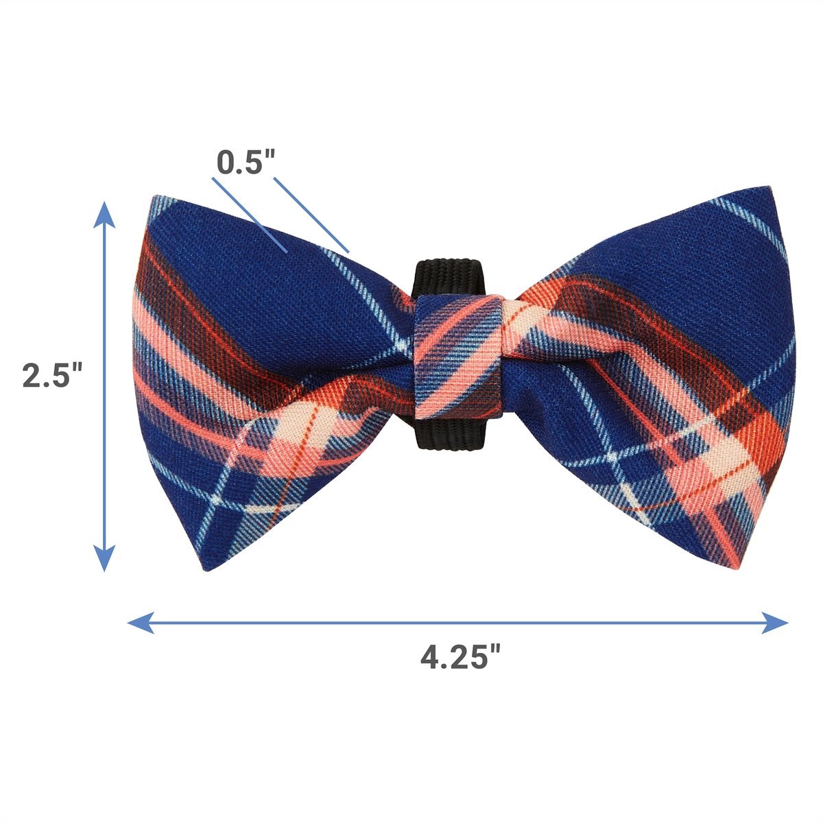 Frisco Fashion Bow， Blue Plaid， XS/SM