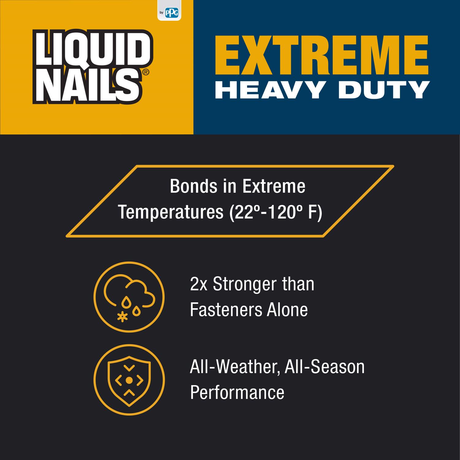 Liquid Nails Extreme Heavy Duty Acrylic Latex Construction Adhesive 10 oz