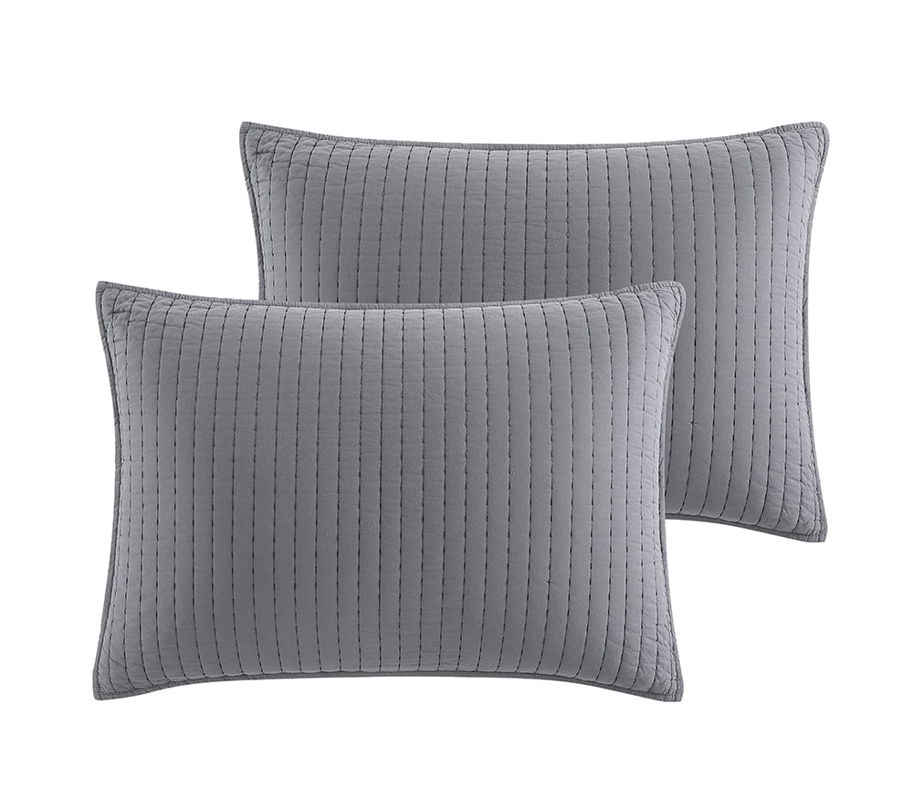 Better Homes and Gardens Channel Quilted 2 Pack Sham， Gray