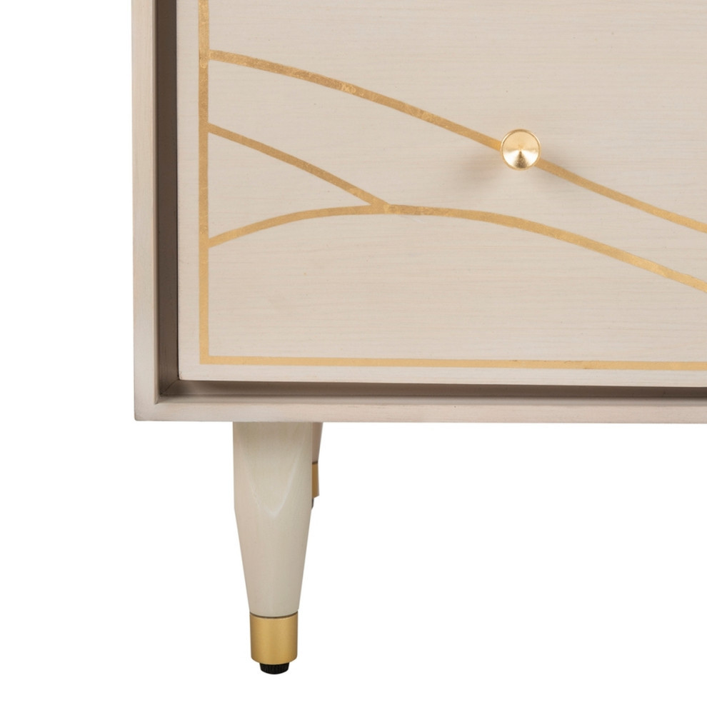 Cantili Antique Gold Wave Chest White   Midcentury   Accent Chests And Cabinets   by V.S.D Furniture  Houzz