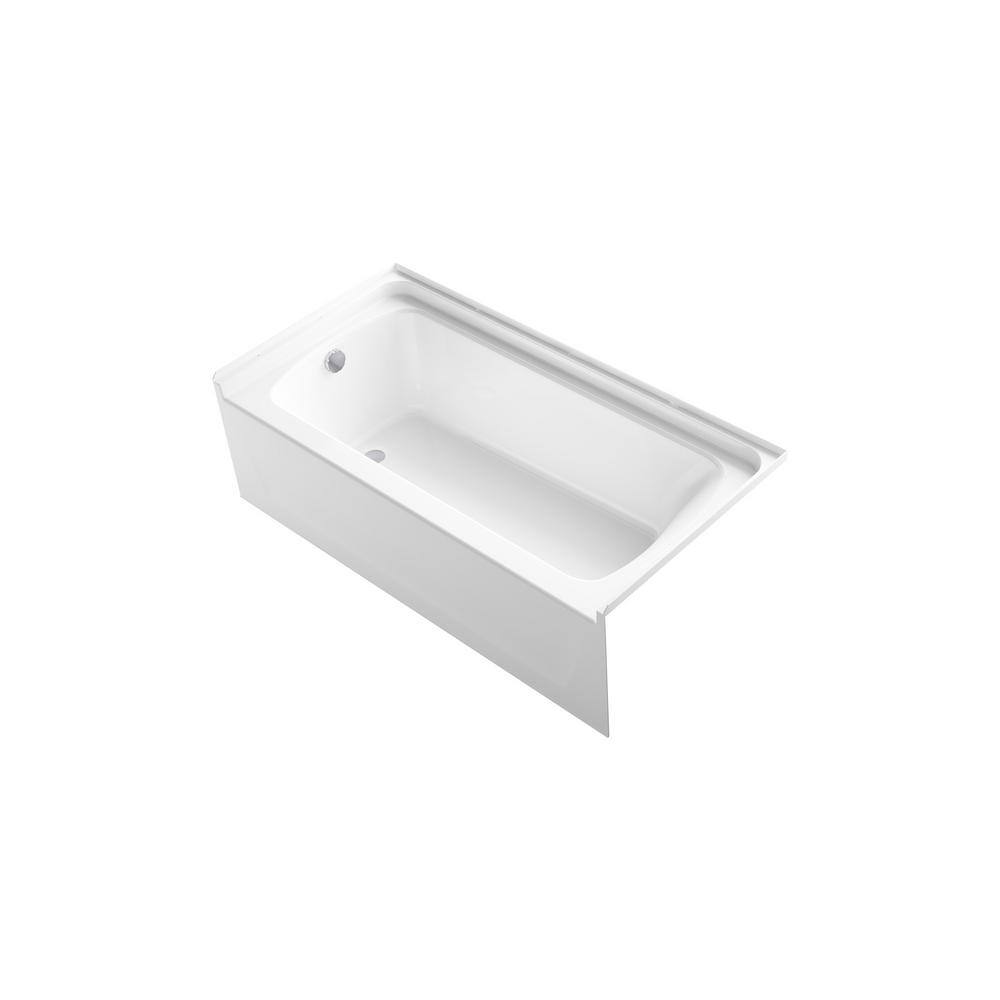 STERLING STORE+ 5 ft. Left-Hand Drain Rectangular Alcove Bathtub with Wall Set and 10-Piece Accessory Set in White 71171710-0-10