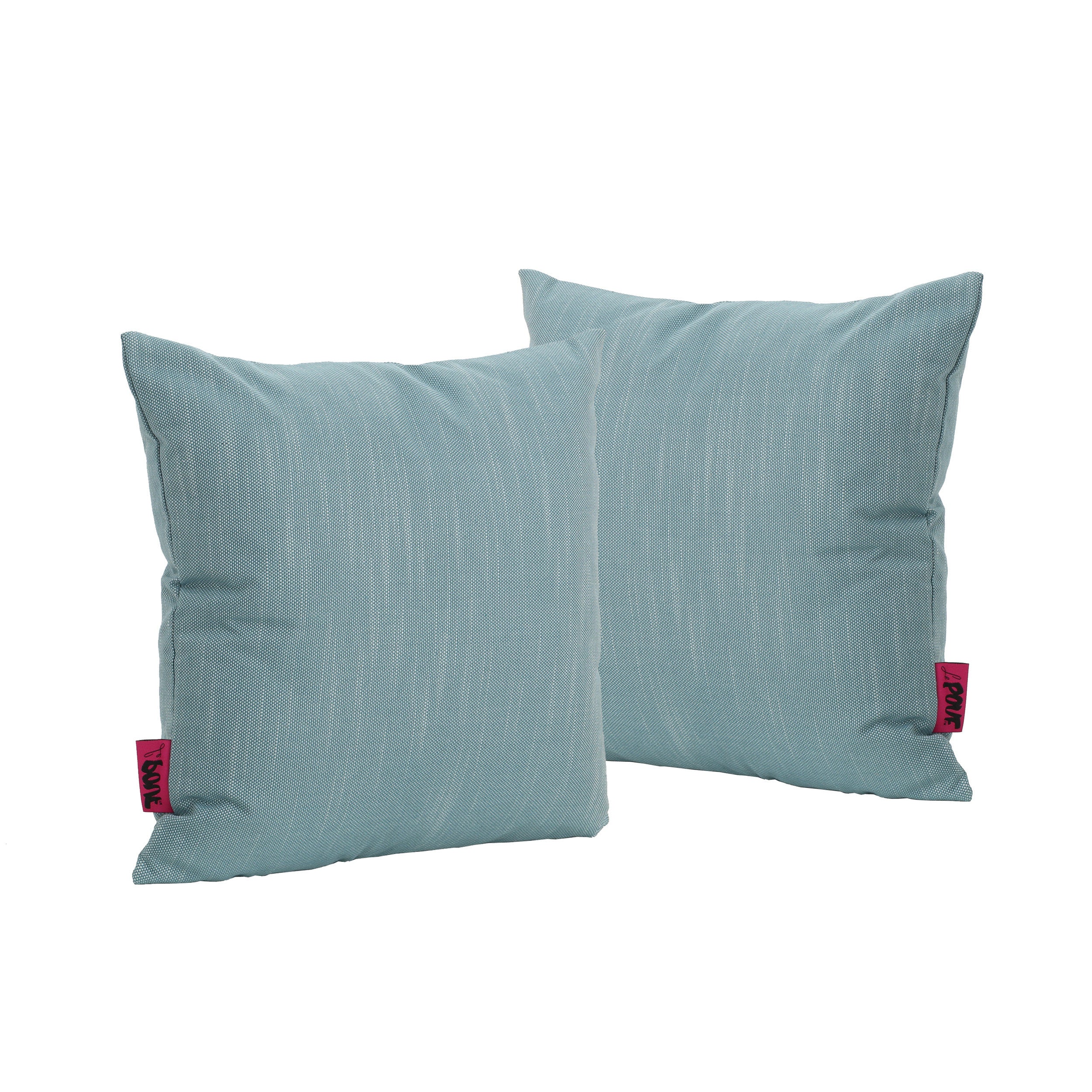 Misty Indoor Teal Water Resistant Small Square Throw Pillow