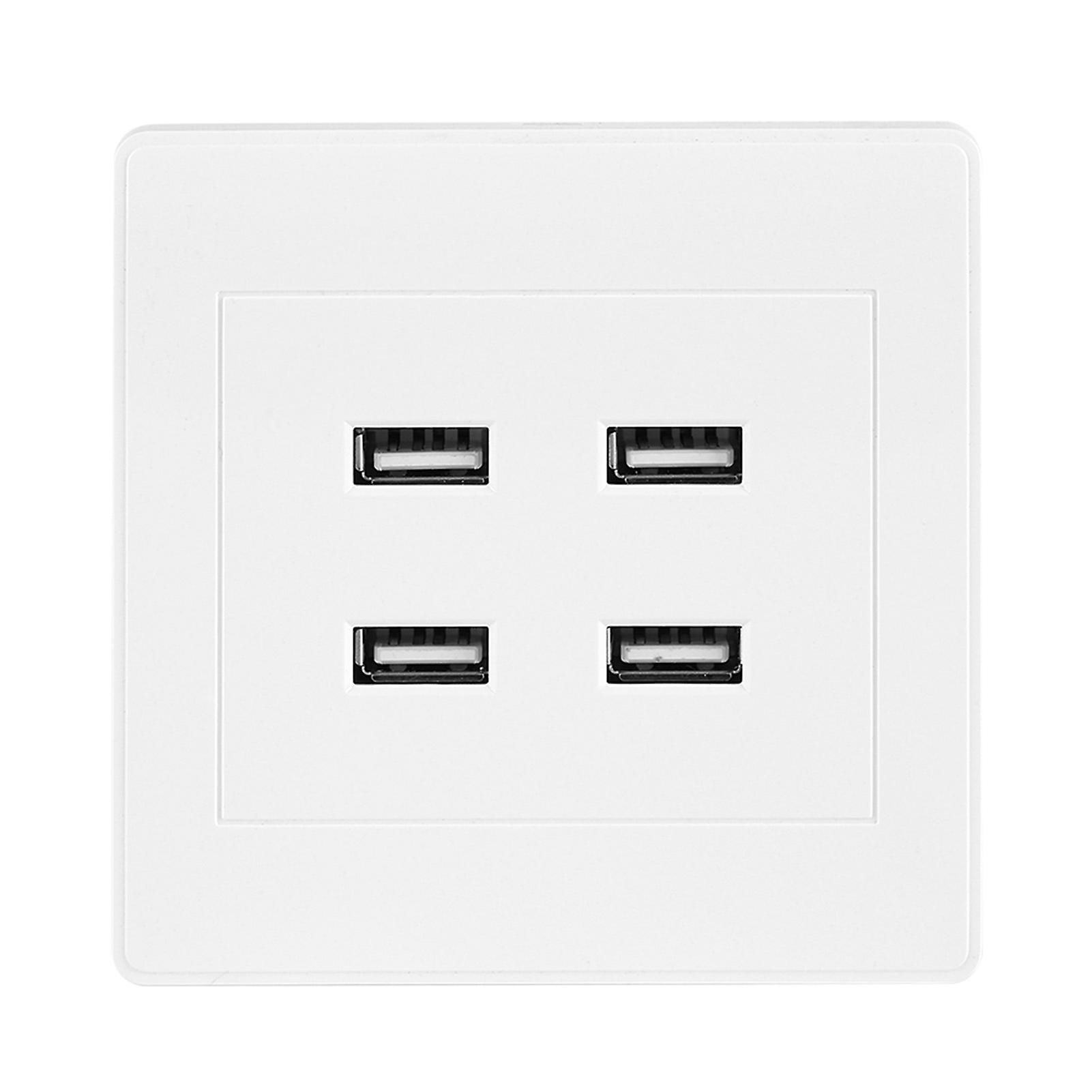 4 Usb Ports Dc 5v Home Office Electric Wall Mounted Power Socket Charger Outlet(110~250v)