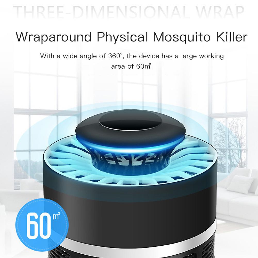 Electric Mosquito Killer With Trap Lamp Chemical-free Usb Powered Uv Led Light Photocatalyst Fly Bug Dispeller With Suction Fan For Indoor Home