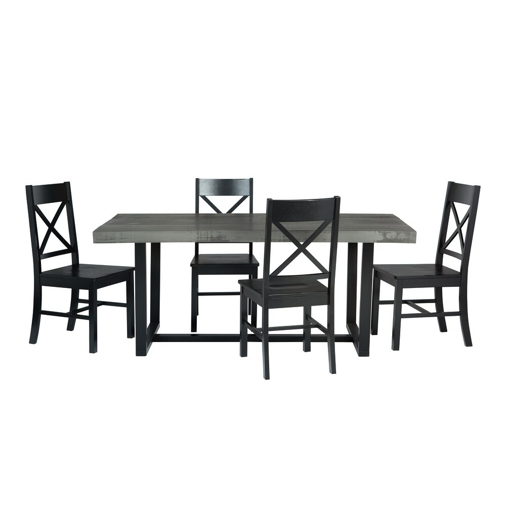 Middlebrook Solid Wood 5 Piece Dining Set with X Back Chairs