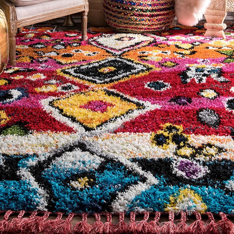 nuLOOM Alane Geometric Tassel Shag Rug