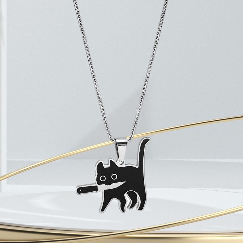 Black Knifecat Necklace