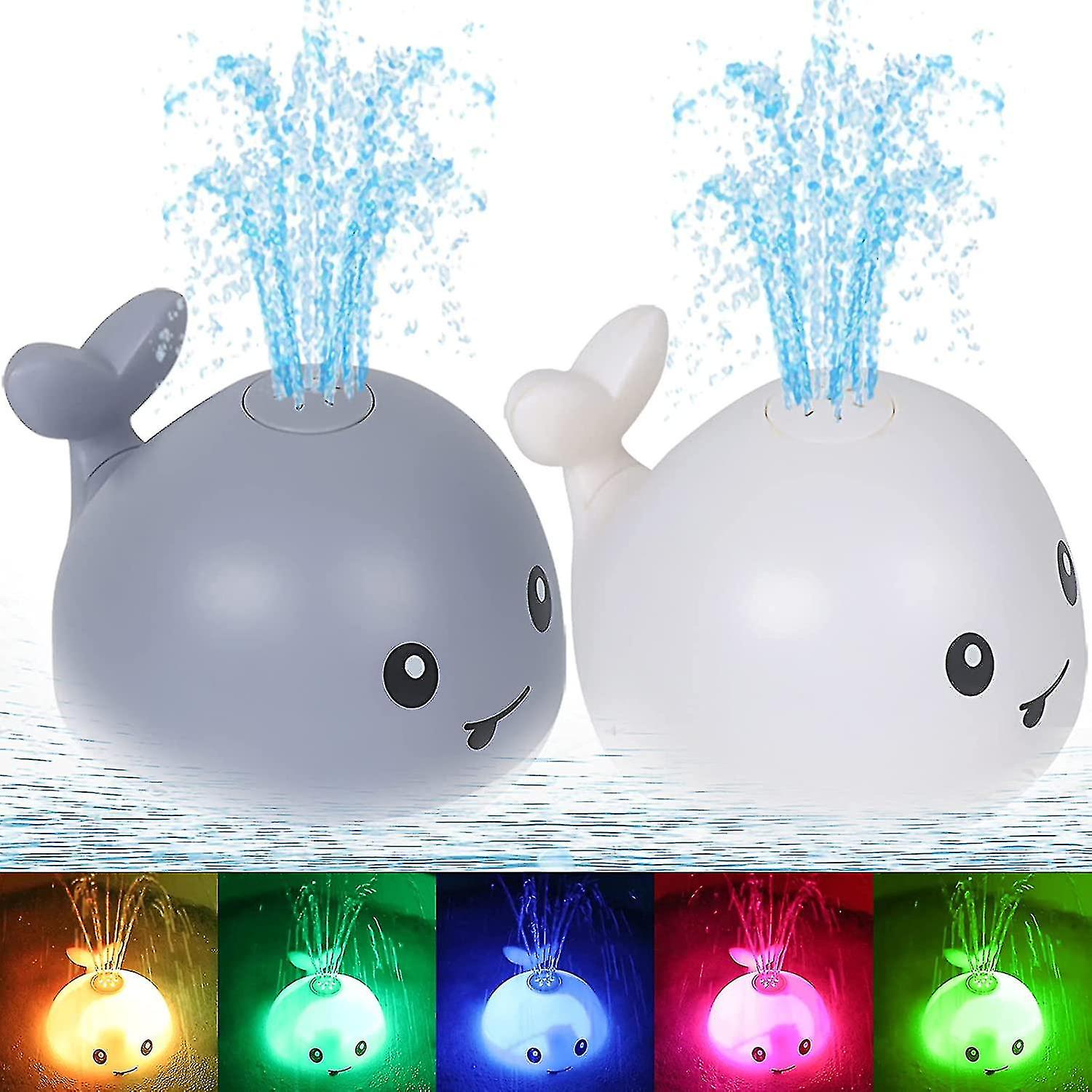 Baby Glowing Bath Toys Whale Bath Toys Sprinkler Induction Jet Tub Toys