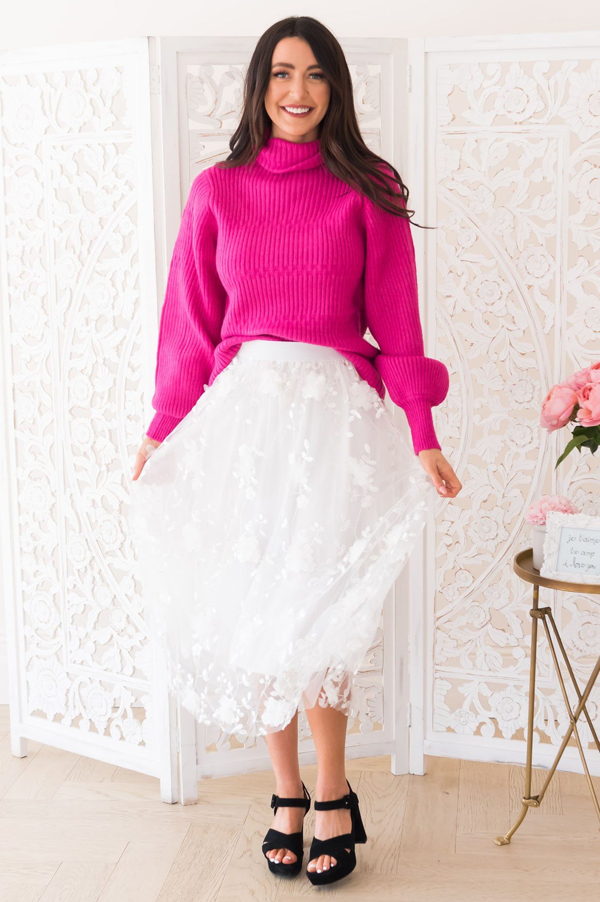 Pretty In Pink Modest Sweater