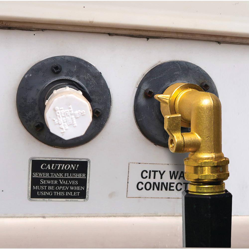 Morvat 90-Degree Solid Brass Garden Hose Elbow Connector with OnOff Shutoff Valve MOR-BELBOW-2-A