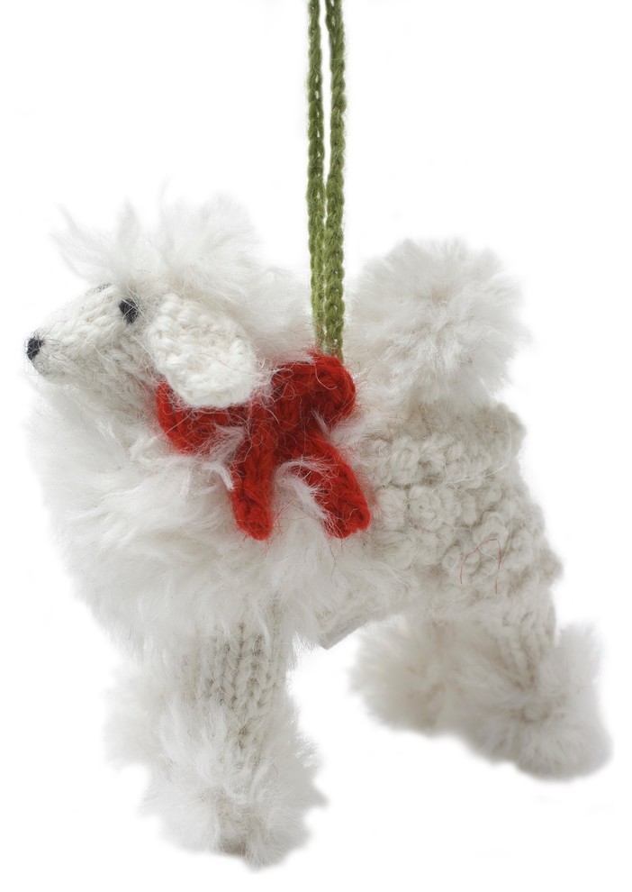 Hand Knit White Poodle Ornament   Contemporary   Christmas Ornaments   by Arcadia Home  Houzz