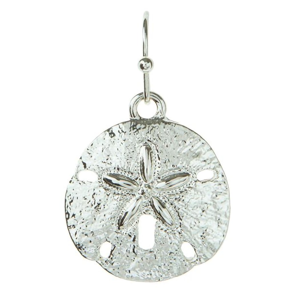 Rain  Silver Sand Dollar Drop Earrings