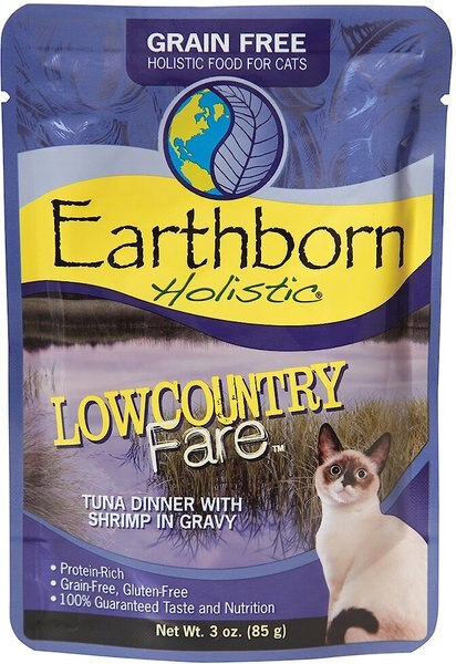 Earthborn Holistic Lowcountry Fare Tuna Dinner with Shrimp in Gravy Grain-Free Cat Food Pouches