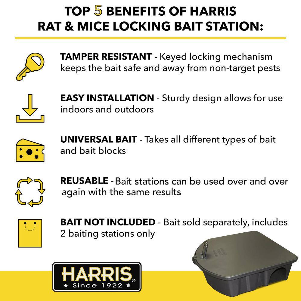 Harris Rat and Mouse Bait Station (3-Pack) 3RATBOX