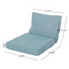 GDF Studio Massey Outdoor Water Resistant Fabric Loveseat Cushions with Piping， Teal