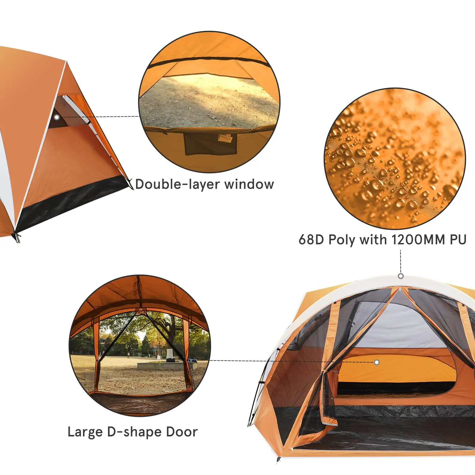 6 Person Outdoor Camping Tent with Screen for Family Camping  Backpacking  Hiking  Adventure