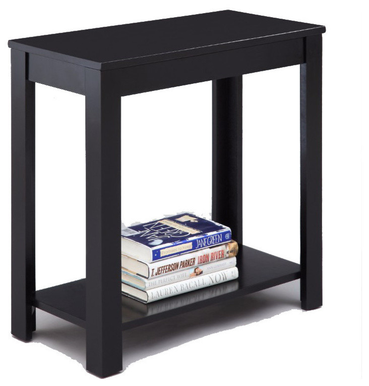 Benzara BM157885 Minimalistic  designed Wooden Chairside Table  Black   Transitional   Side Tables And End Tables   by Benzara  Woodland Imprts  The Urban Port  Houzz