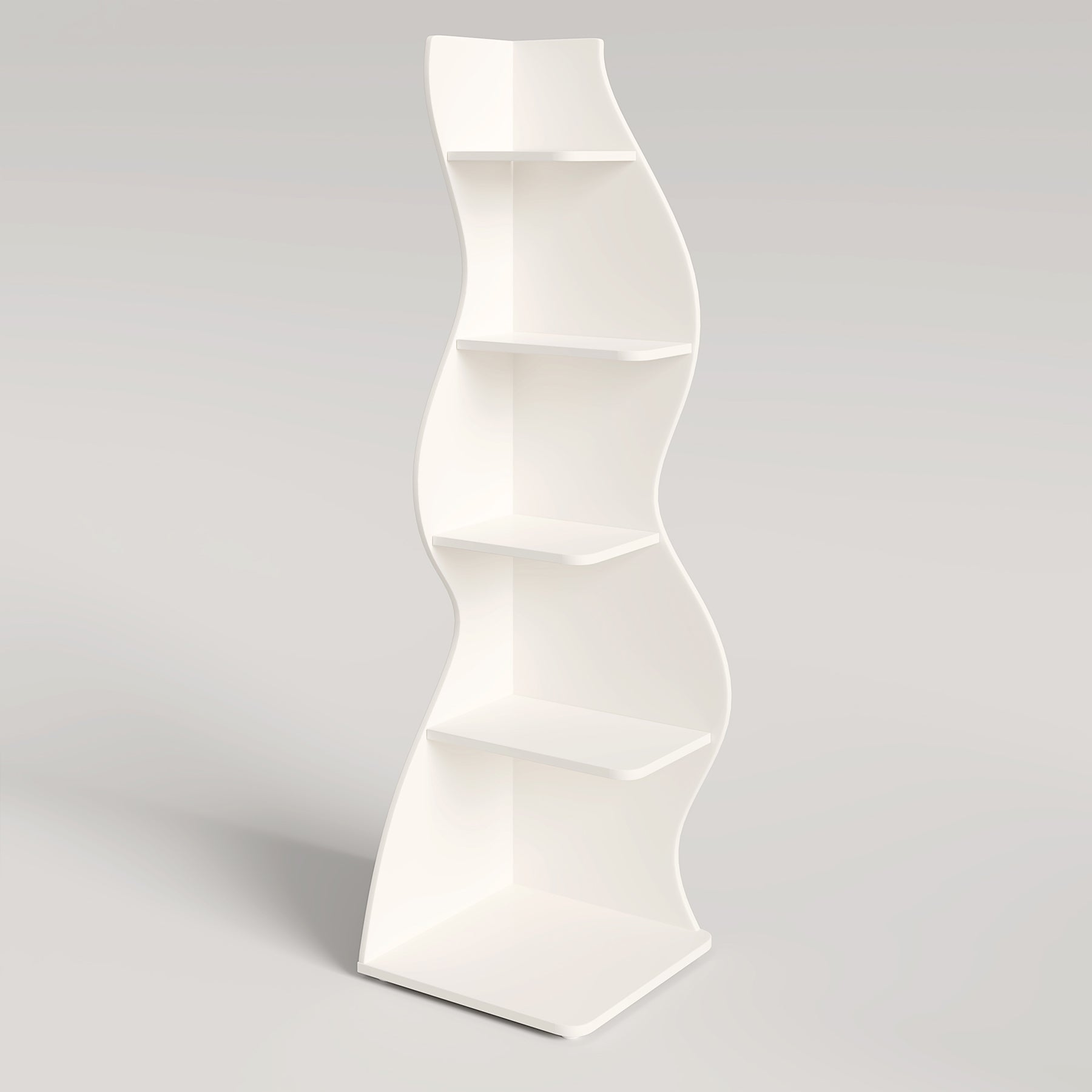 5-Tier Corner Shelf, Modern Wall Corner Bookshelf Bookcase