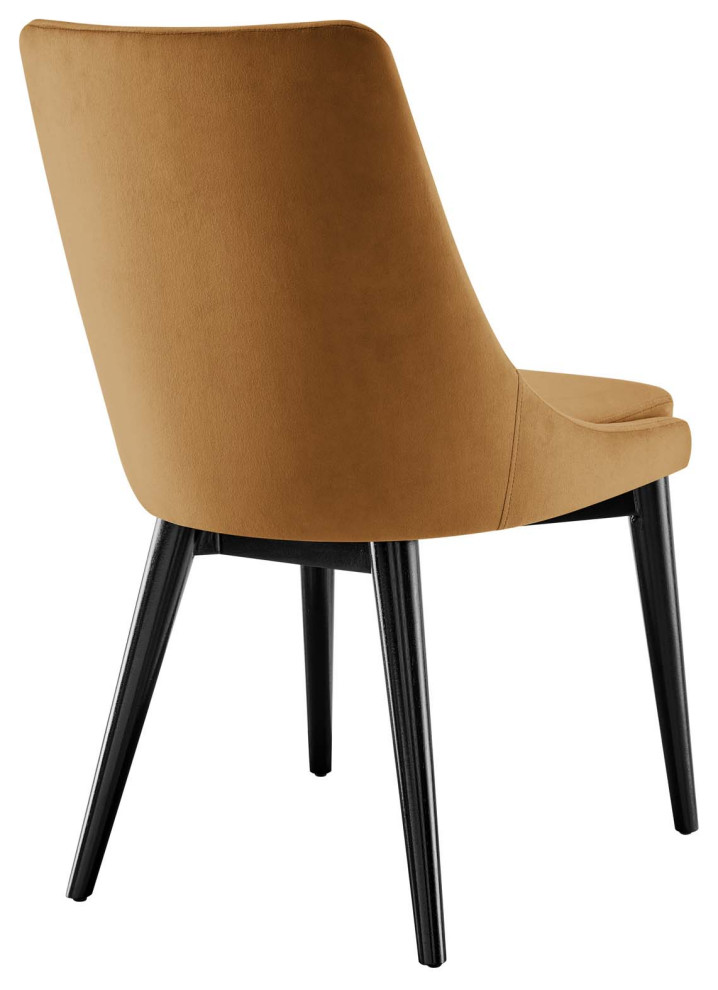 Viscount Performance Velvet Dining Chair  Cognac   Midcentury   Dining Chairs   by Dot  ampBo  Houzz