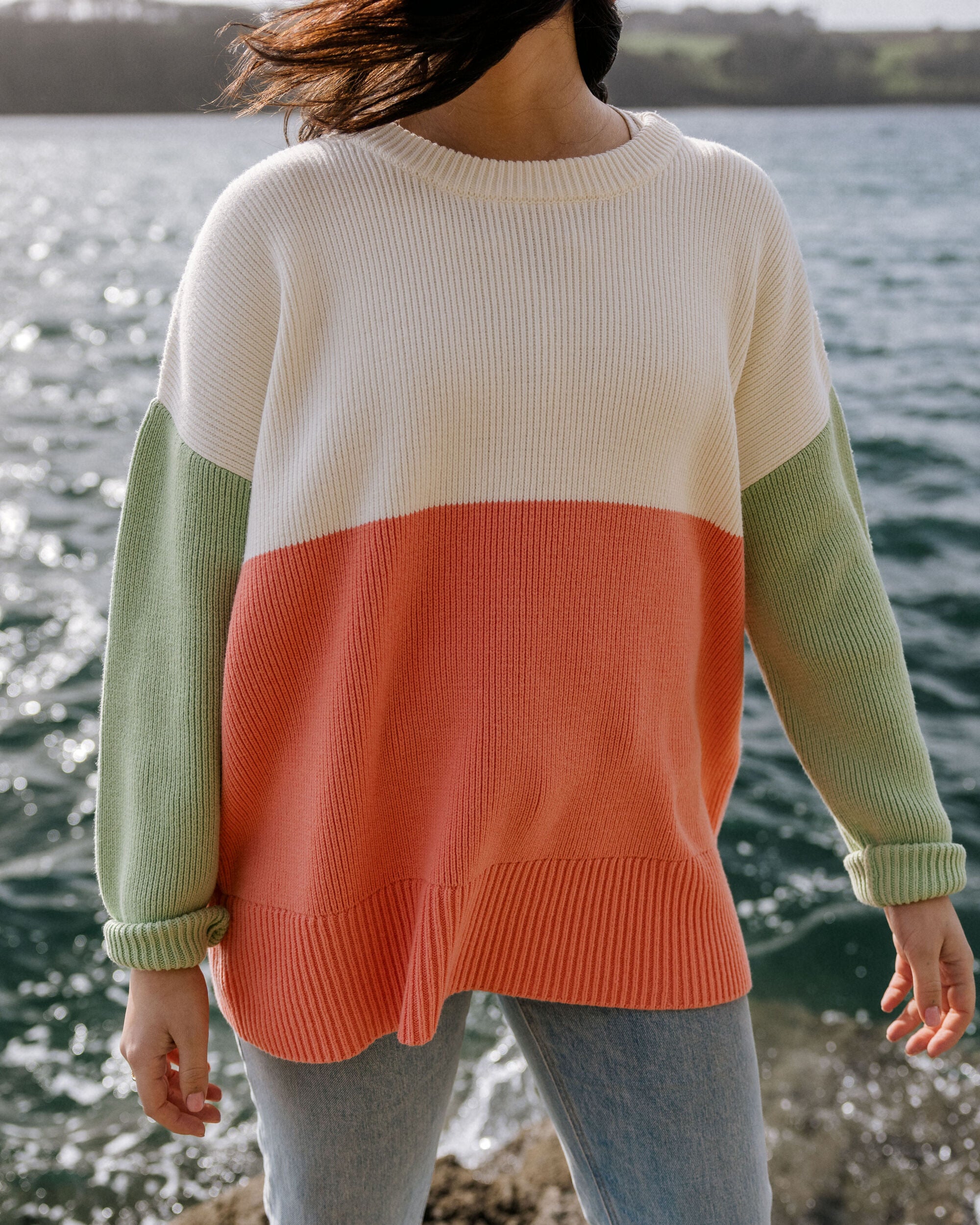 Gondwana Organic Oversized Knitted Jumper - Shell Pink