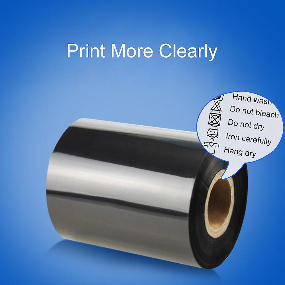 1 Roll Thermal Transfer Wax Ribbon Width 40-110mm * 300m Barcode Printing Ribbon For Printer Black