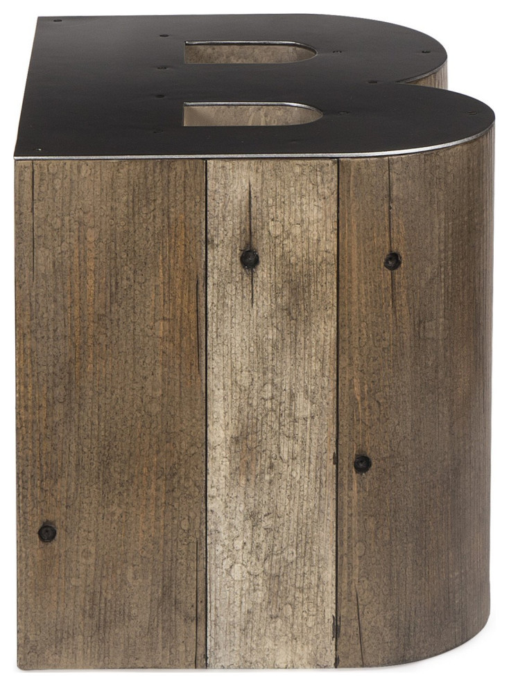 B Letter Side Table   Industrial   Side Tables And End Tables   by AED Luxury Home Decor  Houzz