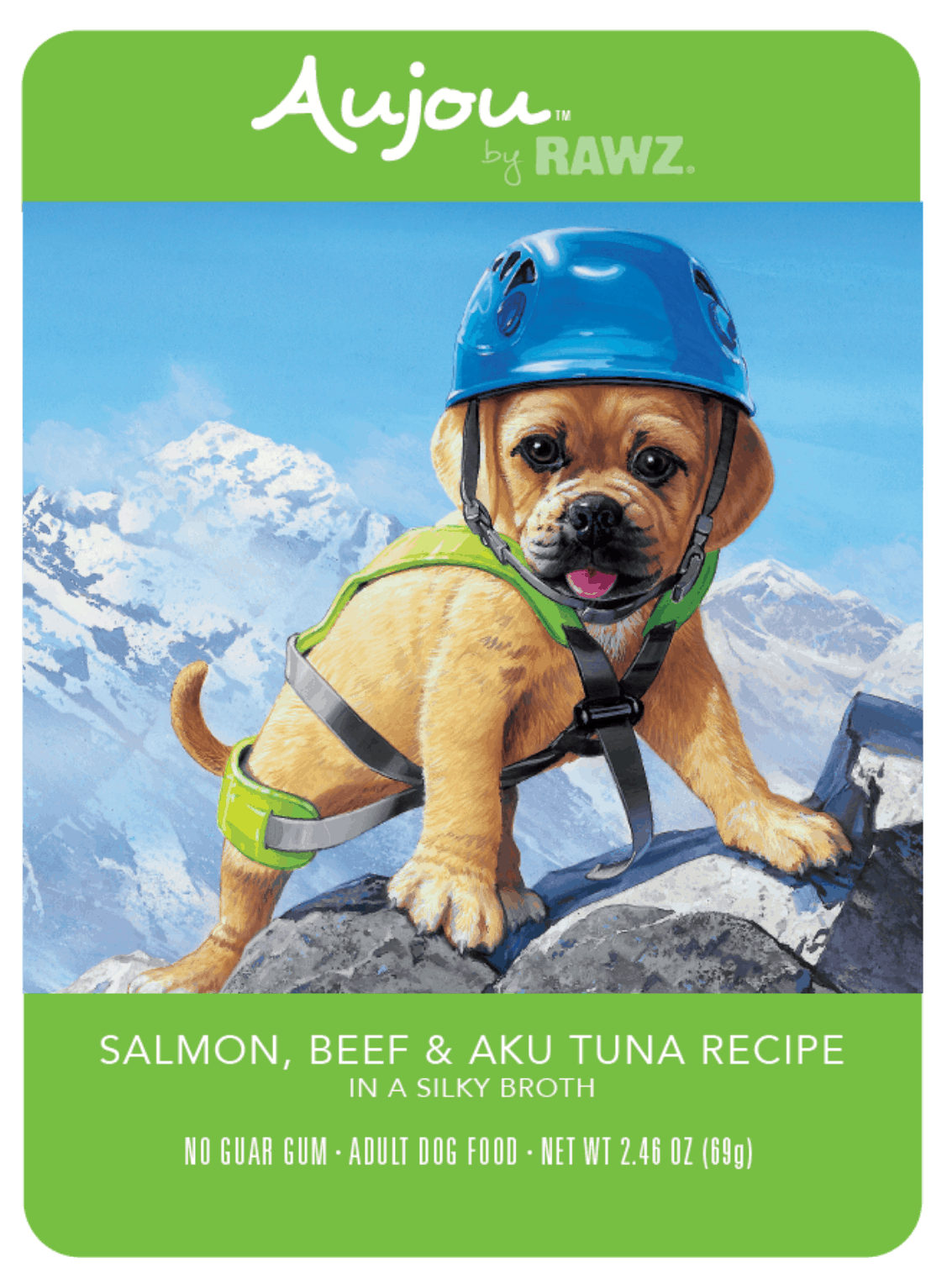 Rawz Pouch Aujou Salmon， Beef and Aku Tuna Recipe Grain Free Wet Dog Foo