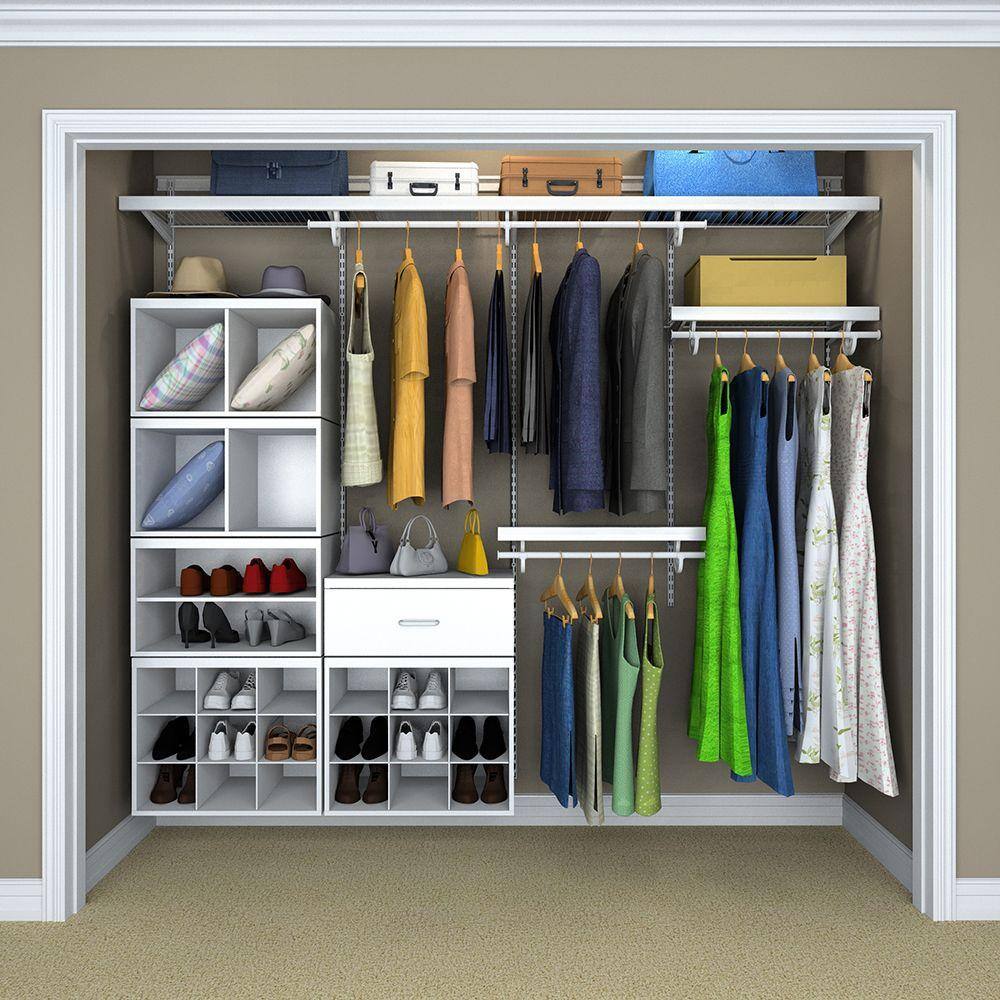 ClosetMaid 19.8 in. H x 23.6 in. W x 14.1 in. D White Wood Look 9-Cube Organizer 3277