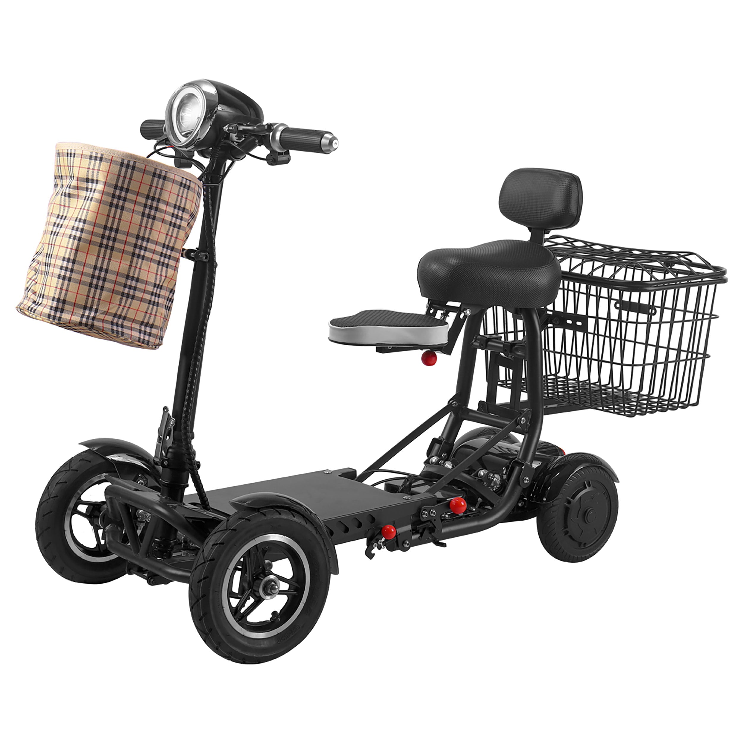 Smart Electric Scooter with Child Seat, 4 Wheels All Surfaces Easy Travel