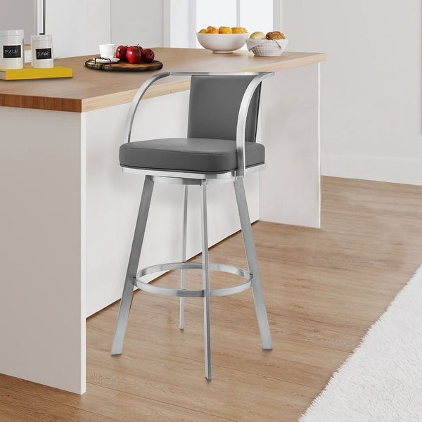 Metal Swivel Barstool with Open Curved Frame Arms